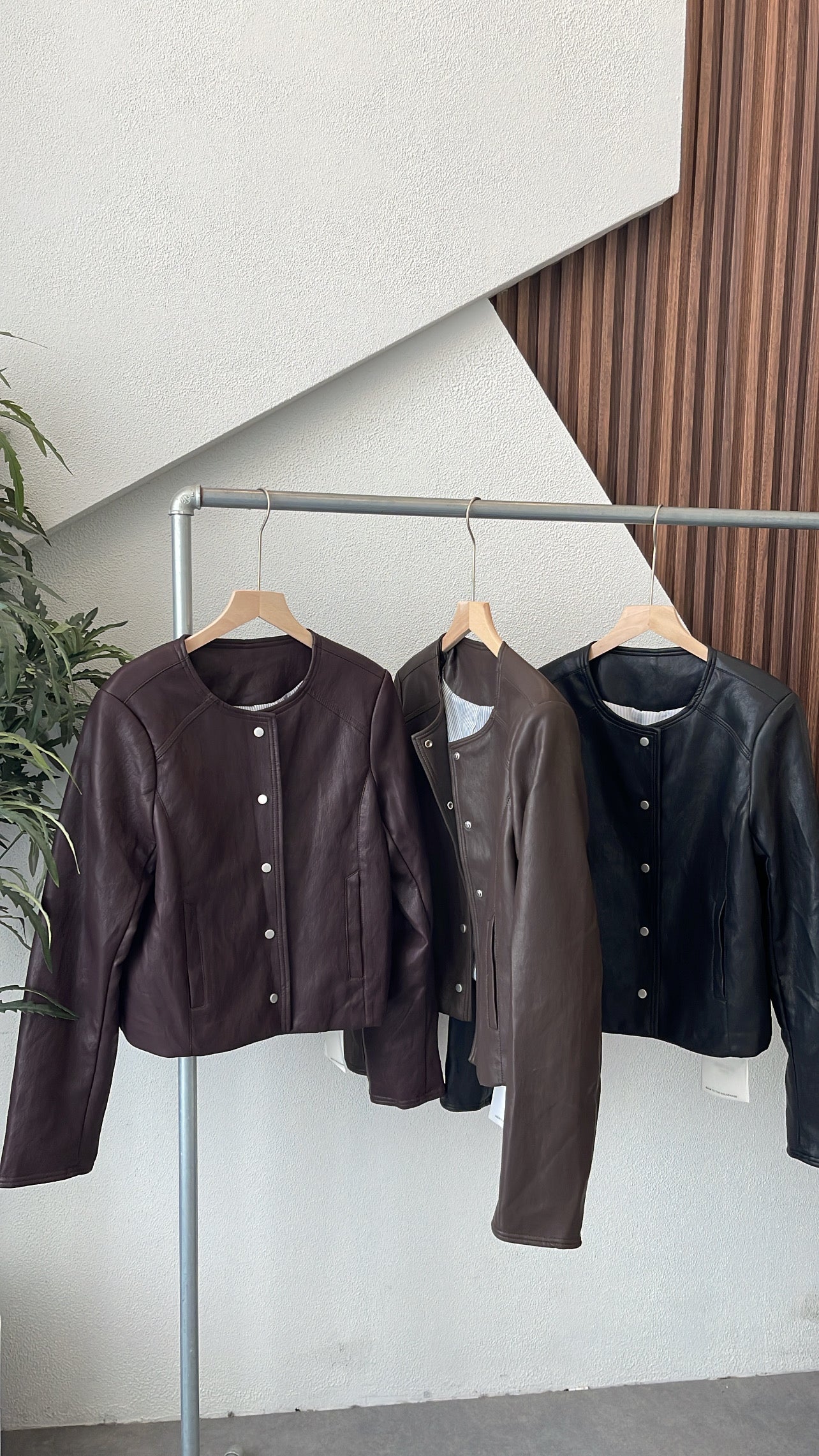 【大折扣】0236｜韩系百搭纽扣长袖 皮衣外套