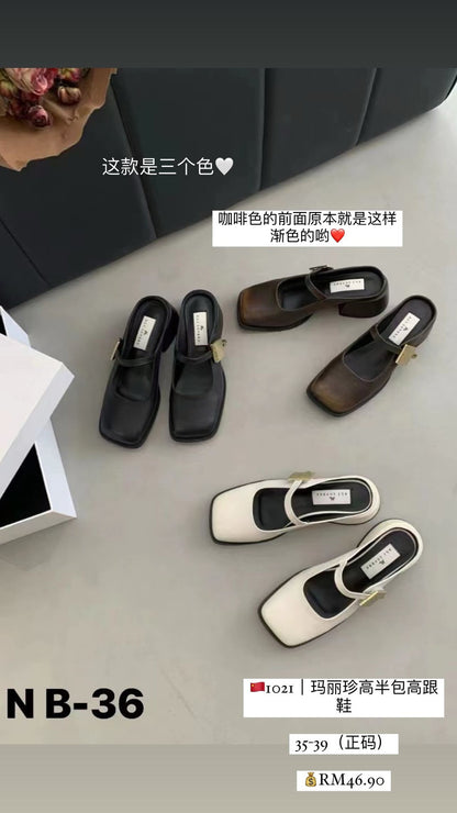 【清货】高跟半拖玛丽珍鞋