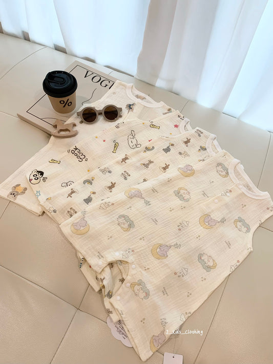 J407 棉纱背心短爬