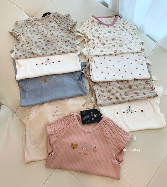 J355 打揽刺绣短袖连体爬服