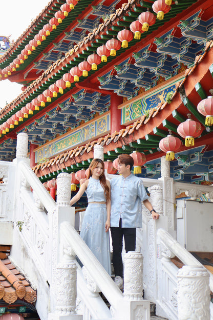 【兰蝶浮光】 挂脖上衣 + 中式长裙 「早鸟价」 （上衣含胸垫）