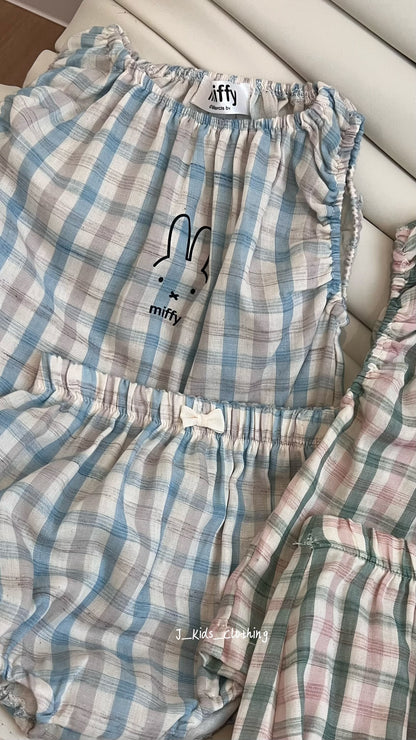 J81 米菲格子无袖套装
