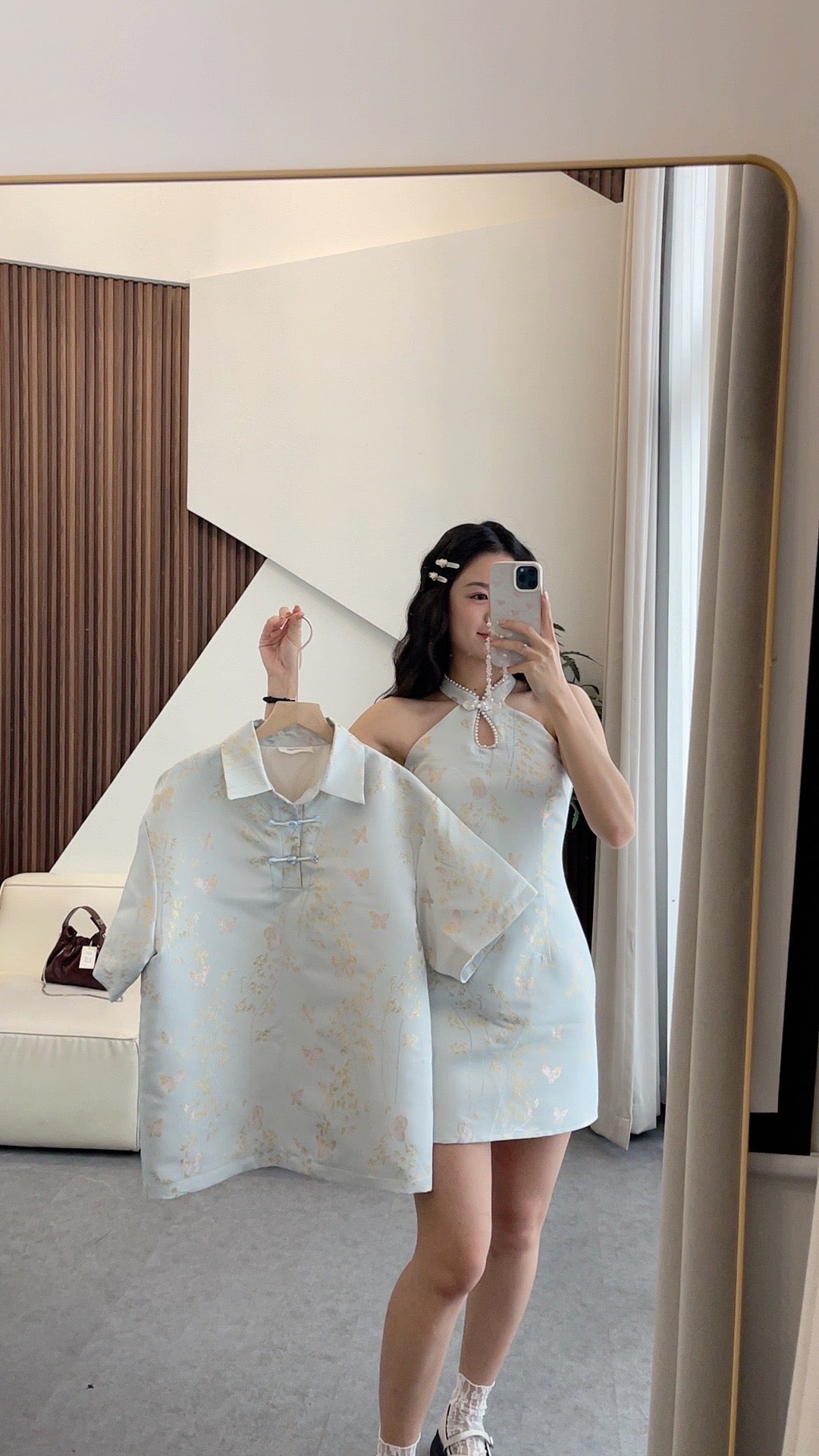 【蝶恋竹】女挂脖 连身裙（现货）