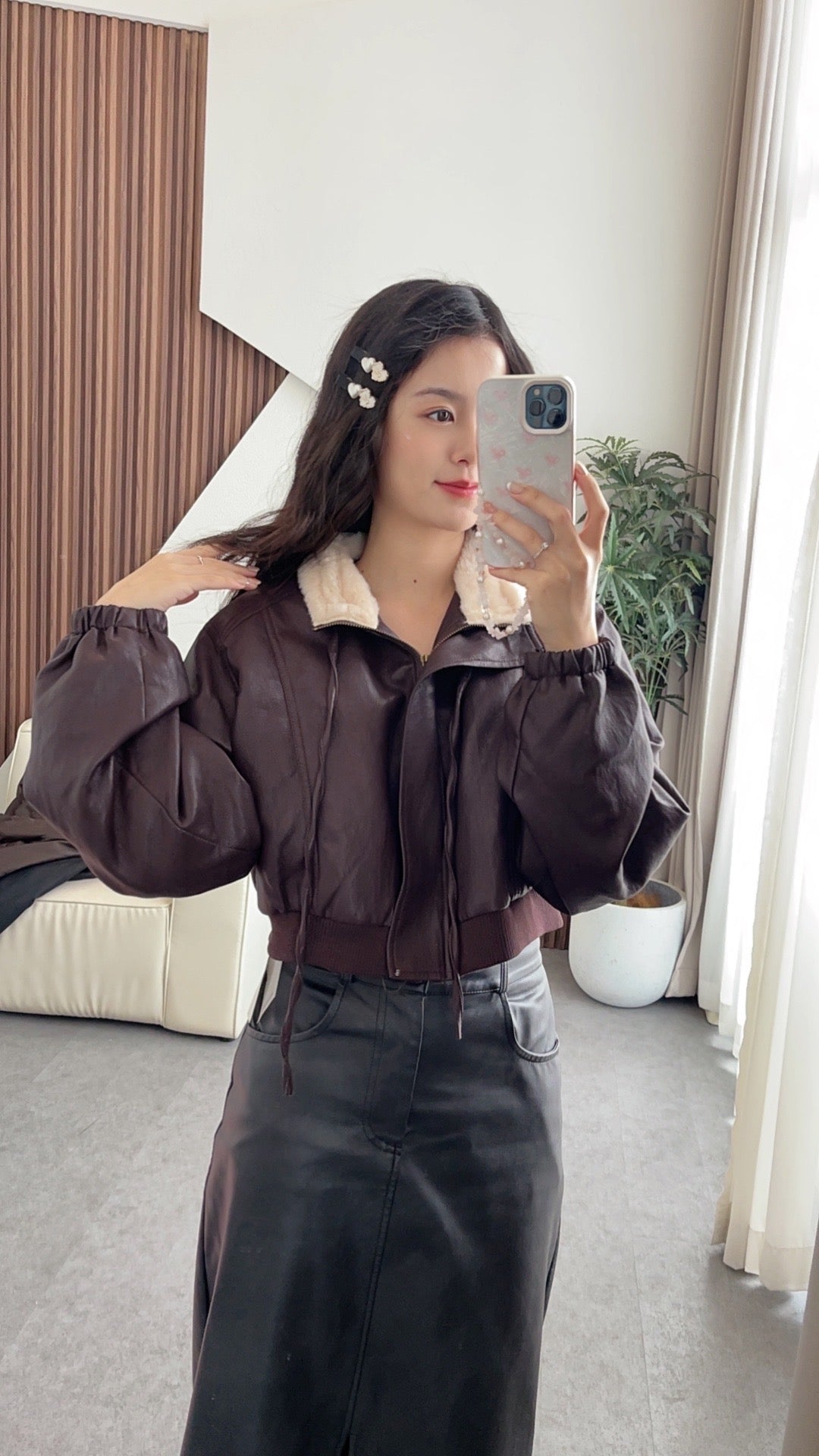 【大折扣】韩系秋冬短款皮衣外套 #082