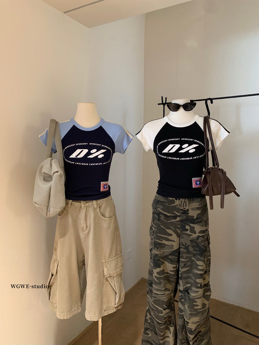 【新品】W6254 美式复古短袖Tee