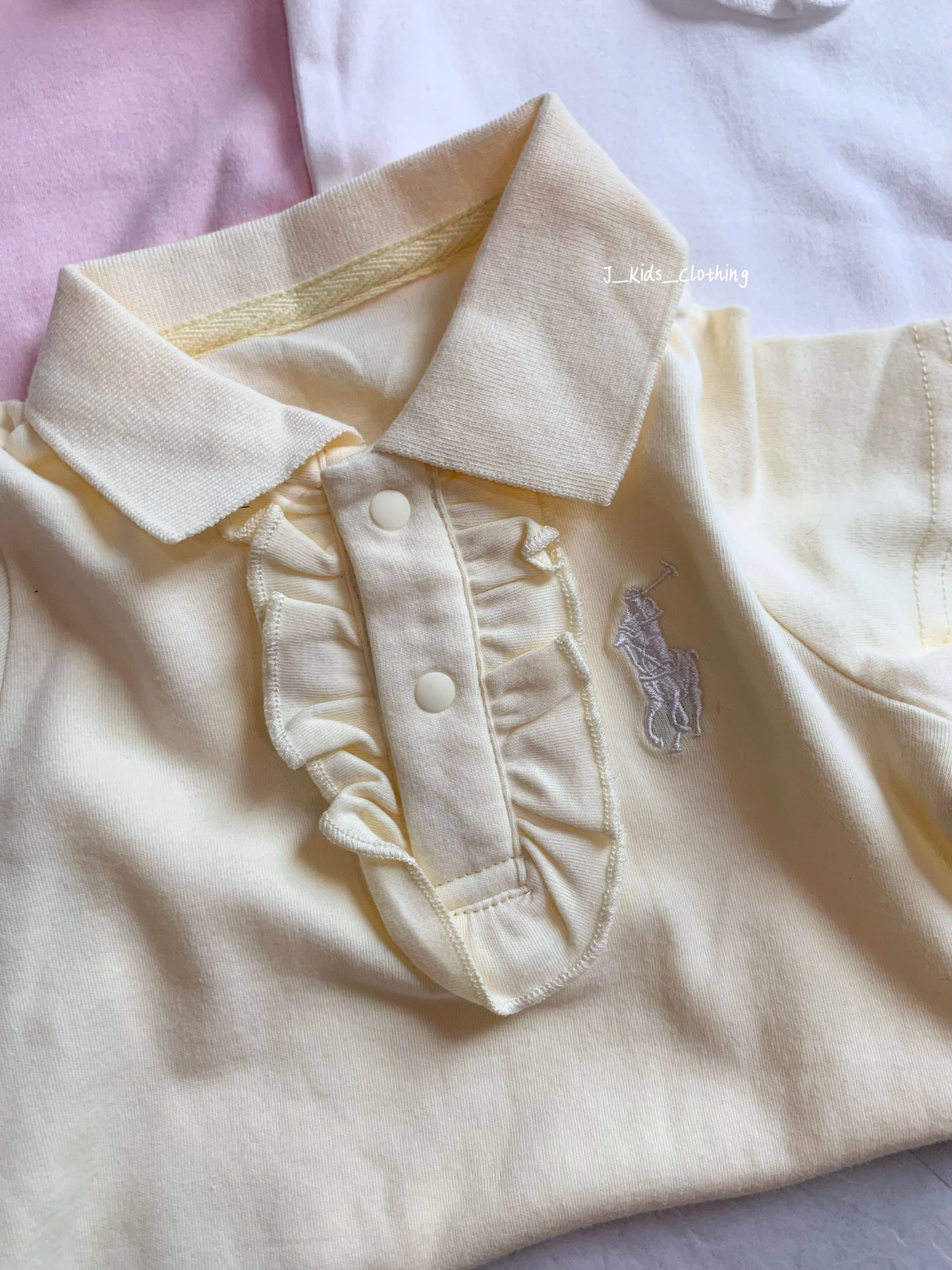 J547 翻领花边短袖包屁