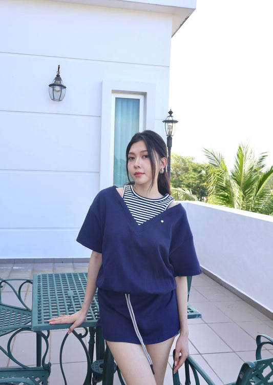 【现货】5708 纯棉条纹2件套 套装