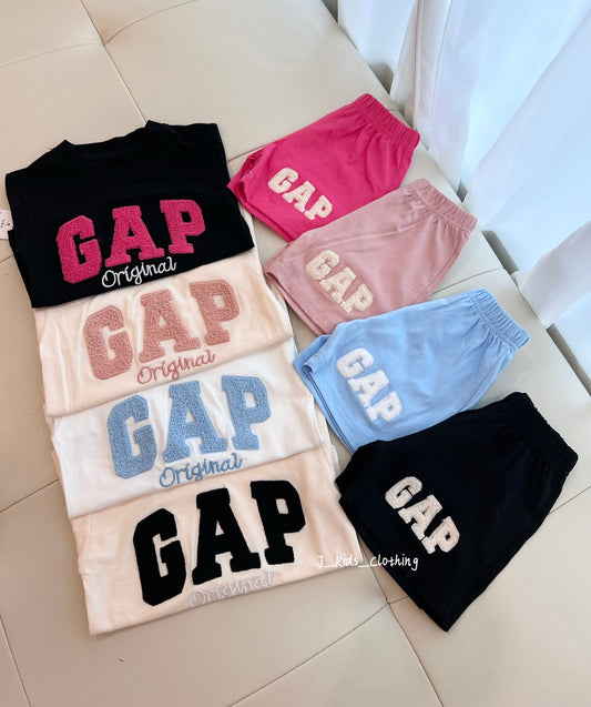 J372 GAP立体毛巾刺绣短袖套装