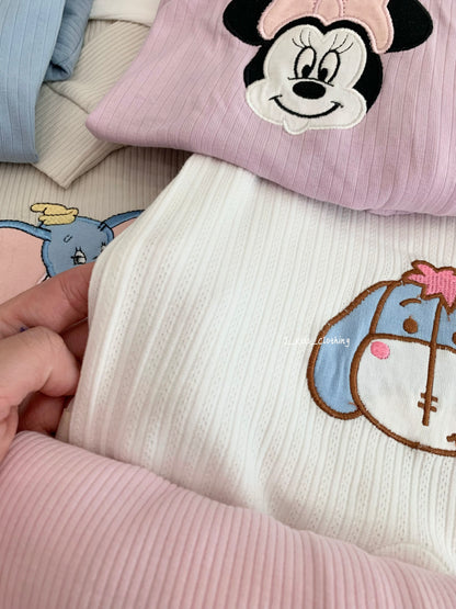 J582 卡通刺绣拉链包脚连体睡衣