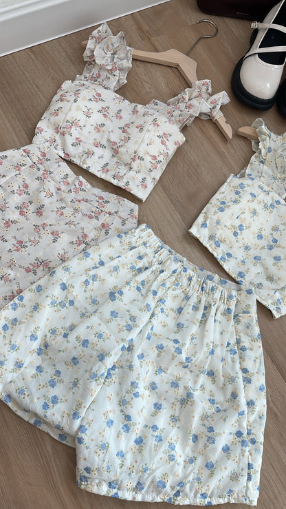 【特价】T217 吊带碎花套装