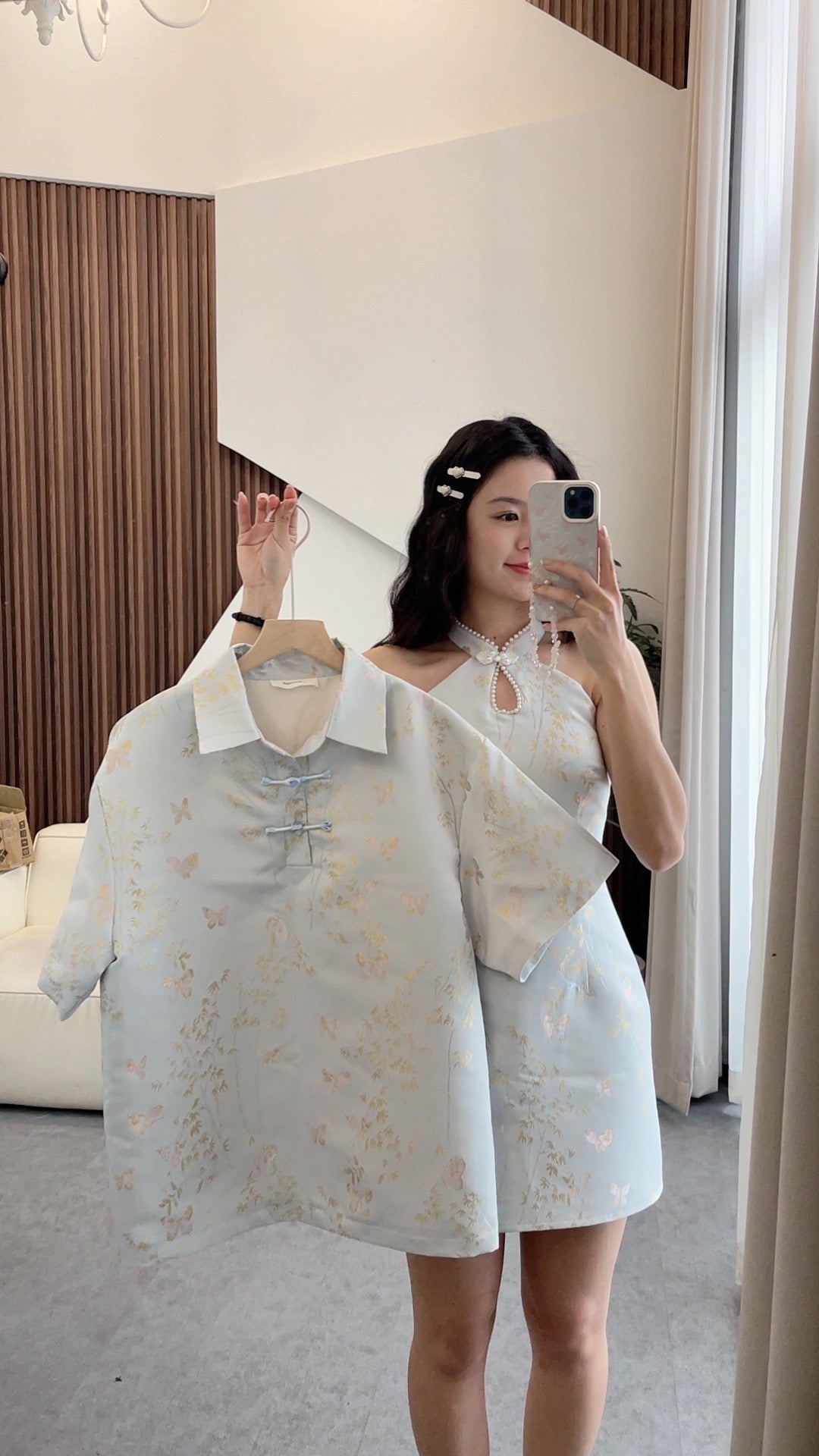 【蝶恋竹】女挂脖 连身裙（现货）