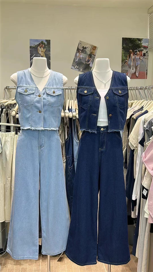 【新品】51538 高级百搭牛仔两件套
