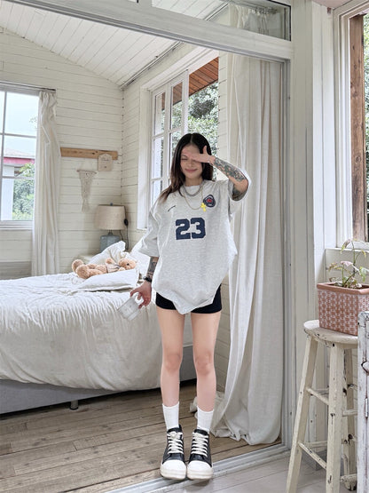 【现货】W6066字母美式宽松Over Tee