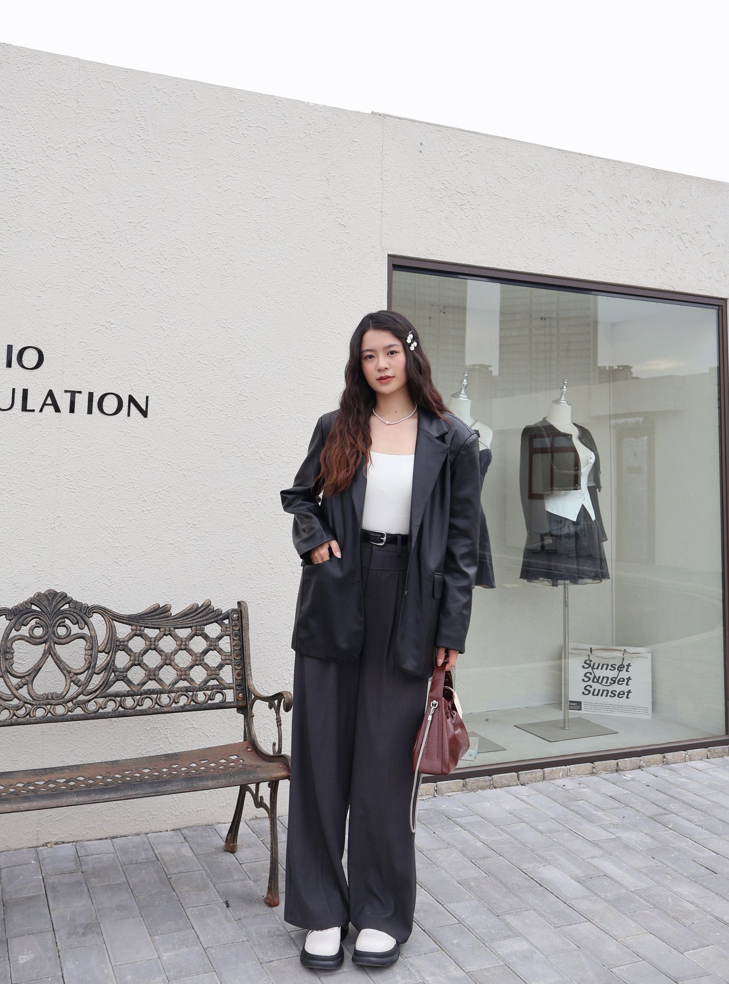 【大折扣】韩系长款皮衣 #9006